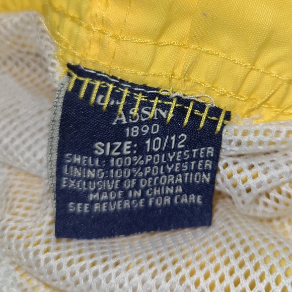 U.S. POLLO ASSN. SWIM SHORTS BOYS SIZE 10/12 YELLOW EMBROIDERED POCKETS & MESH - Picture 12 of 12